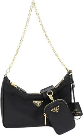 Prada Pre-owned Re-Edition 2005 Re-Nylon 2way Tas - Dames - Vintage Mini Tas - Zwart - ONE Size - Nylon - Vintage