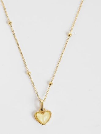 Abbott Lyon Collana con ciondolo a cuore in quarzo giallo placcata oro 18 carati