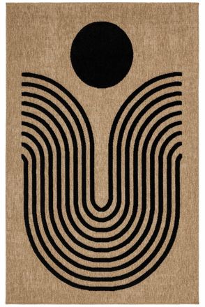 Nazar Rugs Alfombra aspecto yute motivo geom&eacute;trico en relieve - negro - 200x290
