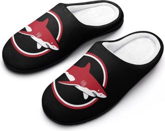 Generic Shark Dive Funny Mens Cotton Slippers Soft Non-Slip Rubber Sole House Slipper Indoor Outdoor