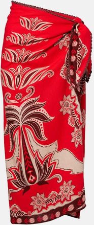 Farm Rio Ainika Garden linen-blend beach cover-up