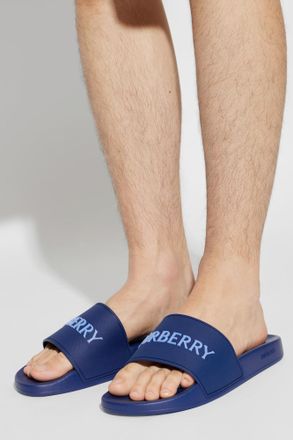 Burberry Rubber Flip-flops, Mens, Navy Blue