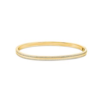 SHYMI Thin Pave Outline Bangle - 18K Gold-Filled, Rhodium Plated, Cubic Zirconia, Day to Night