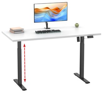 ebuy24 Ebuy24 - Escritorio Ajustable De Altura Vcm Estrecha Altura El&eacute;ctrica De 71-120 Cm Ajustable Dimensiones De Ordenador 110x50 Mesa De Oficina Lona (neg