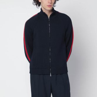Gucci Dark blue wool zip-up cardigan