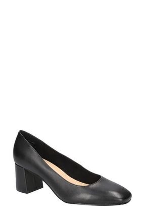 Bella Vita Jillian Square Toe Pump in Black Leather at Nordstrom, Size 5.5