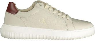 Calvin Klein Bruin Leren Heren Sneaker - Heren - Sneakers - Beige - 45 EU - Schoenen