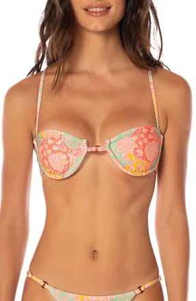 Maaji Arabian Nights Amatista Underwire Reversible Bikini Top in Bright Yellow at Nordstrom, Size X-Small