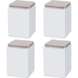 OEM (blanco 10 Cm) 4 Patas De Soporte Para Muebles, Elevadores Autoadhesivos De Acero Al Carbono, Cuadrados De 6 X 6 Cm, Para Sof&aacute;, Cama, Soporte De Tv, E