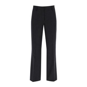 Dries Van Noten Wide Trousers, female, Gray, S, Denim Trousers