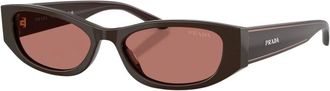 Prada PR D22S Zonnebril - Dames - Accessoires - Bruin - Maat: 54 MM Polyamide