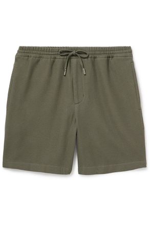 Mr P. Straight-Leg Waffle-Knit Organic Cotton Drawstring Shorts