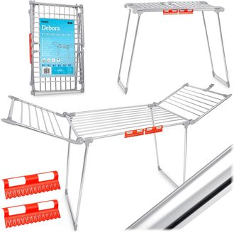 OEM Tendedero De Pie Plegable Debora, Acero Inoxidable, 19 M