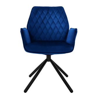 ML Design Silla de terciopelo, azul