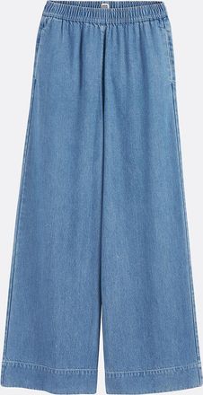 La Redoute Collections Soepele jeans met wijde pijpen en hoge taille met elastiek