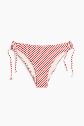 H&M Cheeky Tie-Tanga Bikinihose - Weiss/Rot Gestreift