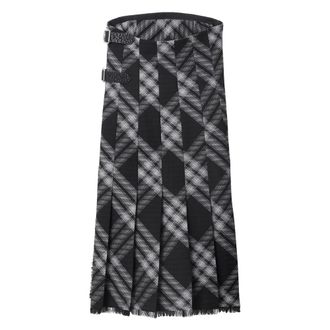 Burberry Check-Pattern Wool Wrap Dress - Black