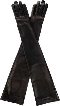 Balenciaga Lange Leren Handschoenen - Dames - Handschoenen - Zwart - M - Leer - Accessoires