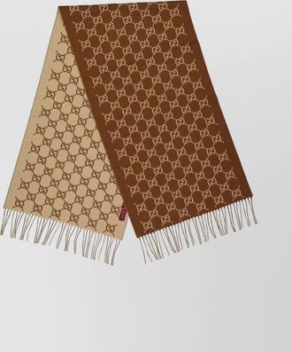 Gucci cashmere shawl fringed edges