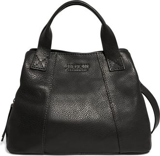 American Leather Co. Ada Tripe Entry Leather Crossbody Bag in Black Smooth at Nordstrom Rack