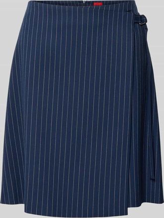 HUGO BOSS Leicht ausgestellter Mini-Rock in Wickeloptik Modell RABISU in Marine, Gr&ouml;&szlig;e 34