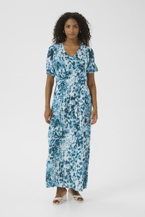 Kaffe Jurk Regular fit Teal Leopard Print teal