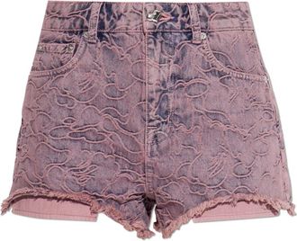 A Bathing Ape Raw-Hem Denim Shorts - Dames - Denim shorts - Roze - M - Denim - Korte Broeken