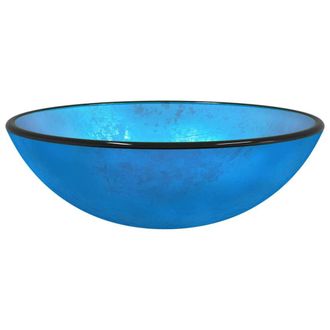 Berkfield Home Basin Tempered Glass 42x14 cm Blue