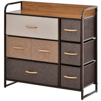 HOMCOM C&oacute;moda de tela 80x29x78.5 cm multicolor