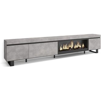 Skraut Home Skraut Home - Mueble Tv, Televisi&oacute;n, Muebles De Sal&oacute;n, Almacenaje, 288x57x35 Cm, Para Tv Gran Formato, Chimenea El&eacute;ctrica Xxl, Dise&ntilde;o Industrial, Esti