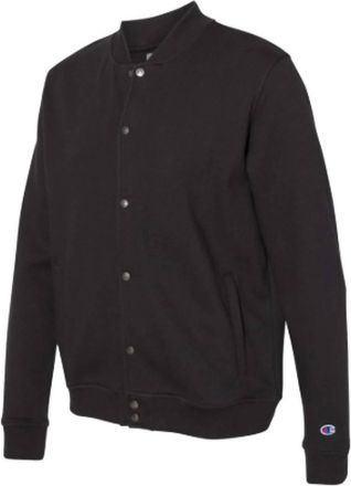 Champion Men Varsity Bomber Jacket In Black