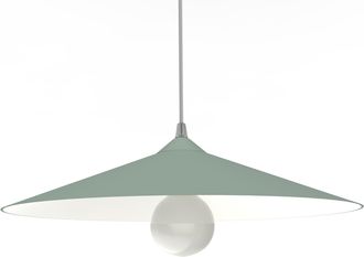 Lumicom Chapeau Sospensione, 1xe27, Max 42w, Metallo, Verde Iceberg/bianco Opaco, D40cm - Lumicom