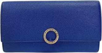 Bulgari Pre-owned Wallets, male, Blue, Size: ONE SIZE Pre-owned Vintage Long Wallet (Tri-fold)