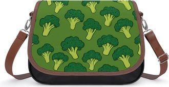 Generic Broccoli Pattern Womens Crossbody Bag Fashion Shoulder Handbags Message Tote Bag with Adjustable Strap