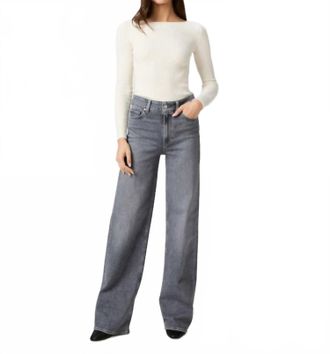 Paige Sasha Wide Leg Jeans In Smokey Grey