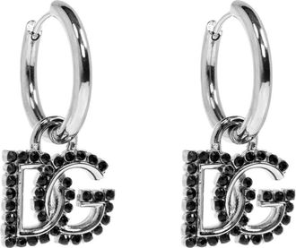 Dolce & Gabbana Orecchini a cerchio con cristalli - Argento