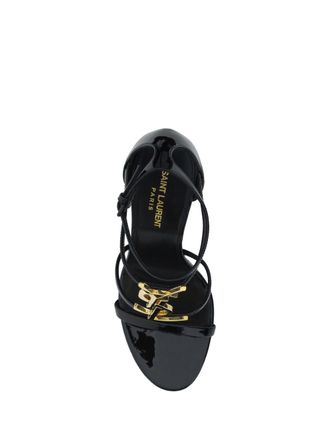Saint Laurent Womens Sandals Cassandra Black Calf Leather Upper Pumps High Heel Shoes