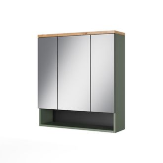 Vicco Armario Con Espejo Para Ba&ntilde;o Eden, Verde/artesano, 70 X 77.5 Cm Con 3 Puertas Con Espejo, Vicco