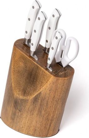 Arcos Juego Cocina Riviera Blanco - Juego Compuesto Por Los B&aacute;sicos Para Un Cocina Bien Equipada. Todo Organizado En Un Taco De Madera De Caucho Lacado En C