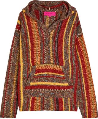 The Elder Statesman Maglione a righe con cappuccio - Rosso