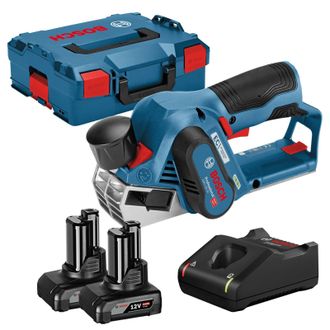 Bosch Akku-hobel Gho 12v-20 12 V / 2x 4,0 Ah Akku + Ladeger&auml;t In L-boxx