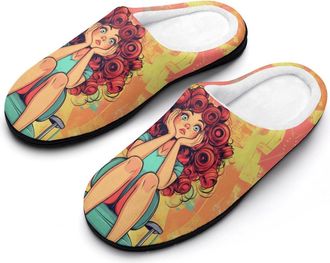 Generic Hair Haircut Perm Day Mens Slippers Slip On Comfortable Fleece Cotton House Shoes Winter