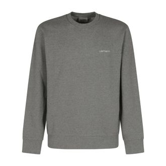 Carhartt Work in Progress Hoodies & sweatvesten, Heren, Grijs, M, Katoen, Script Embroidery Sweat