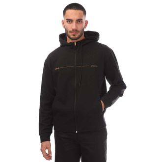 HUGO BOSS Heren Artwork Full Zip Hoodie (Zwart)
