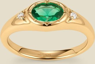 Made by Mary Oval Birthstone Signet Ring