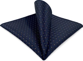 Shlax & Wing Mens Pocket Square Navy Blue Floral Suit Hanky Formal Wear Accessory Elegant 12.6
