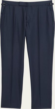 Tom Ford Mens Wool Sharkskin Flat-Front Pants