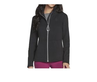 Skechers Go Snuggle Jacket Womens Black Full Zip Hooded Long Sleeve FTS349