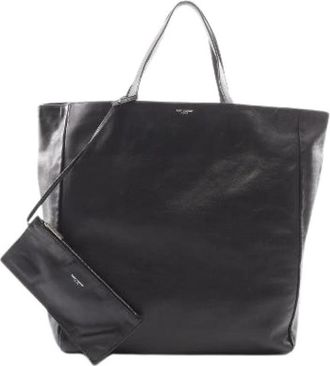 Saint Laurent Pre-owned Paris Leren Tote Bag - Dames - Vintage Shopper - Zwart - ONE Size - Leer - Vintage