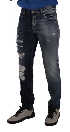 Dolce & Gabbana Distressed Denim Jeans - Blue